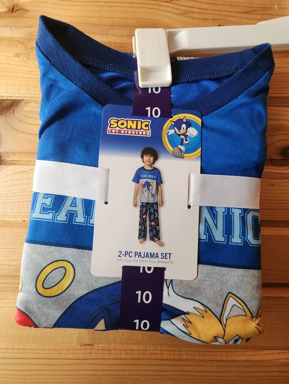 Boys' Blue Sonic 2-Piece Pajama Set Size 12